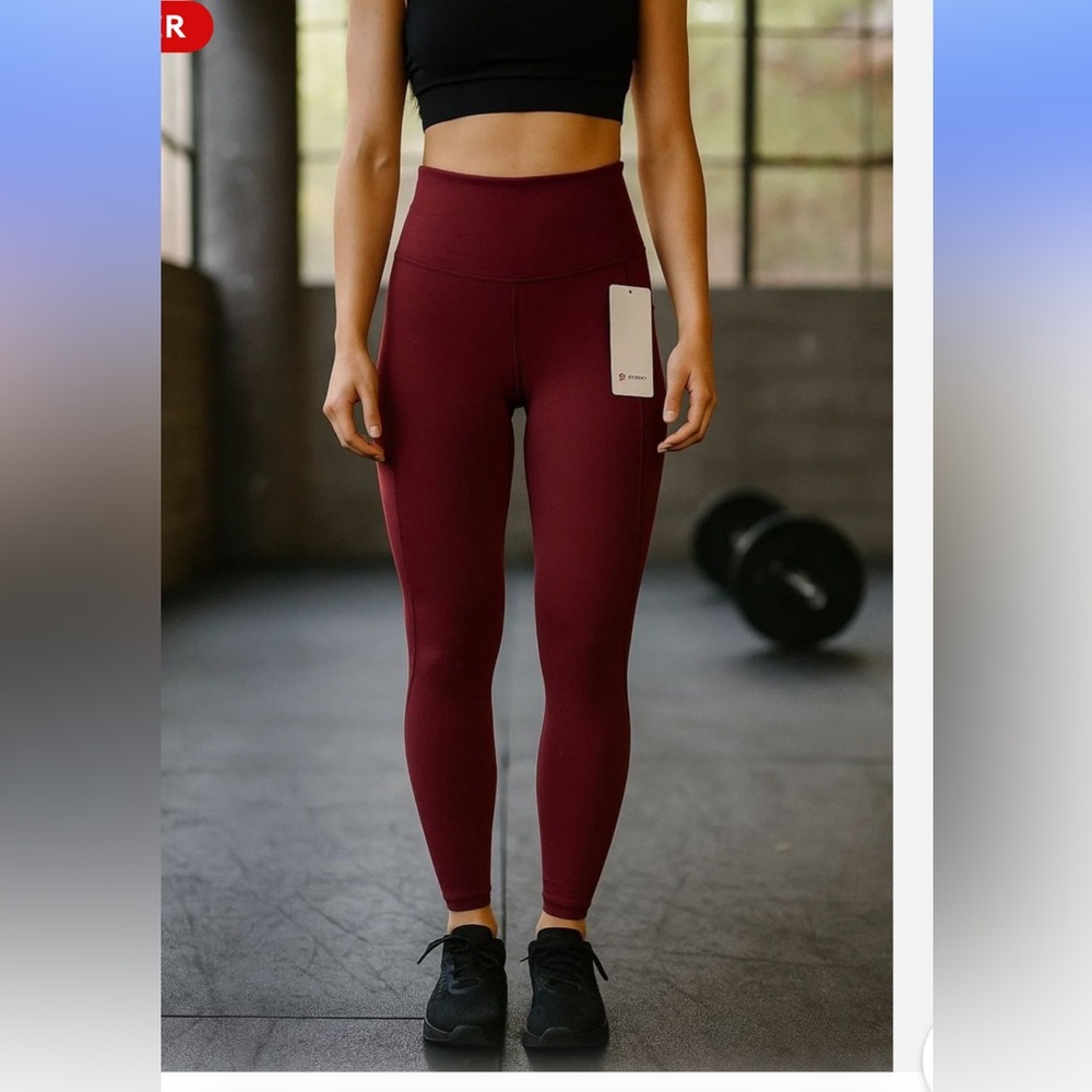 Lululemon Align High-Rise pant with pockets, red merlot, size 14, 25”